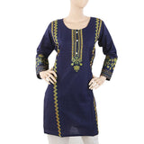 Women's Embroidered Kurti - Navy Blue, Women, Ready Kurtis, Chase Value, Chase Value