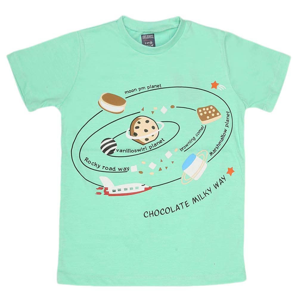 Boys Print T-Shirt - Sea Green, Kids, Boys T-Shirts, Chase Value, Chase Value