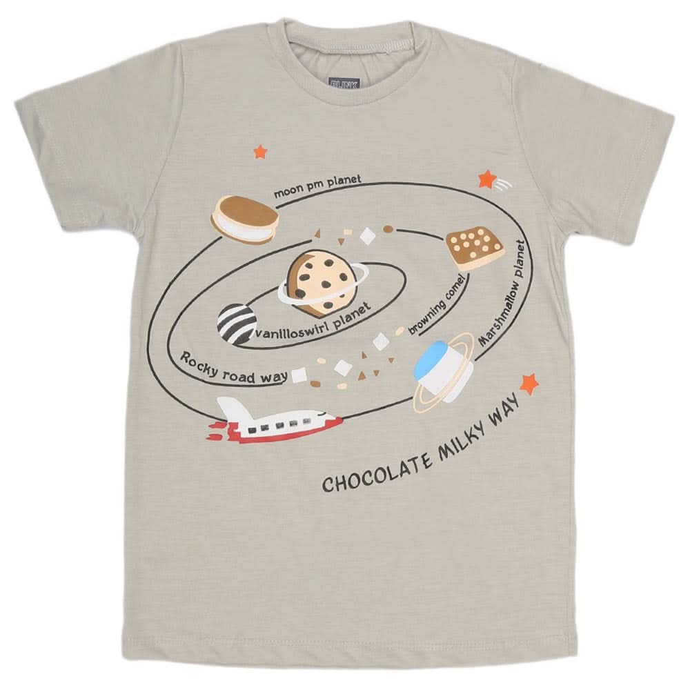 Boys Print T-Shirt - Silver, Kids, Boys T-Shirts, Chase Value, Chase Value