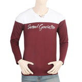 Men's Full Sleeves T-Shirt - Maroon, Men, T-Shirts And Polos, Chase Value, Chase Value