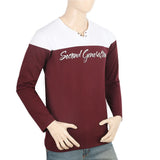 Men's Full Sleeves T-Shirt - Maroon, Men, T-Shirts And Polos, Chase Value, Chase Value