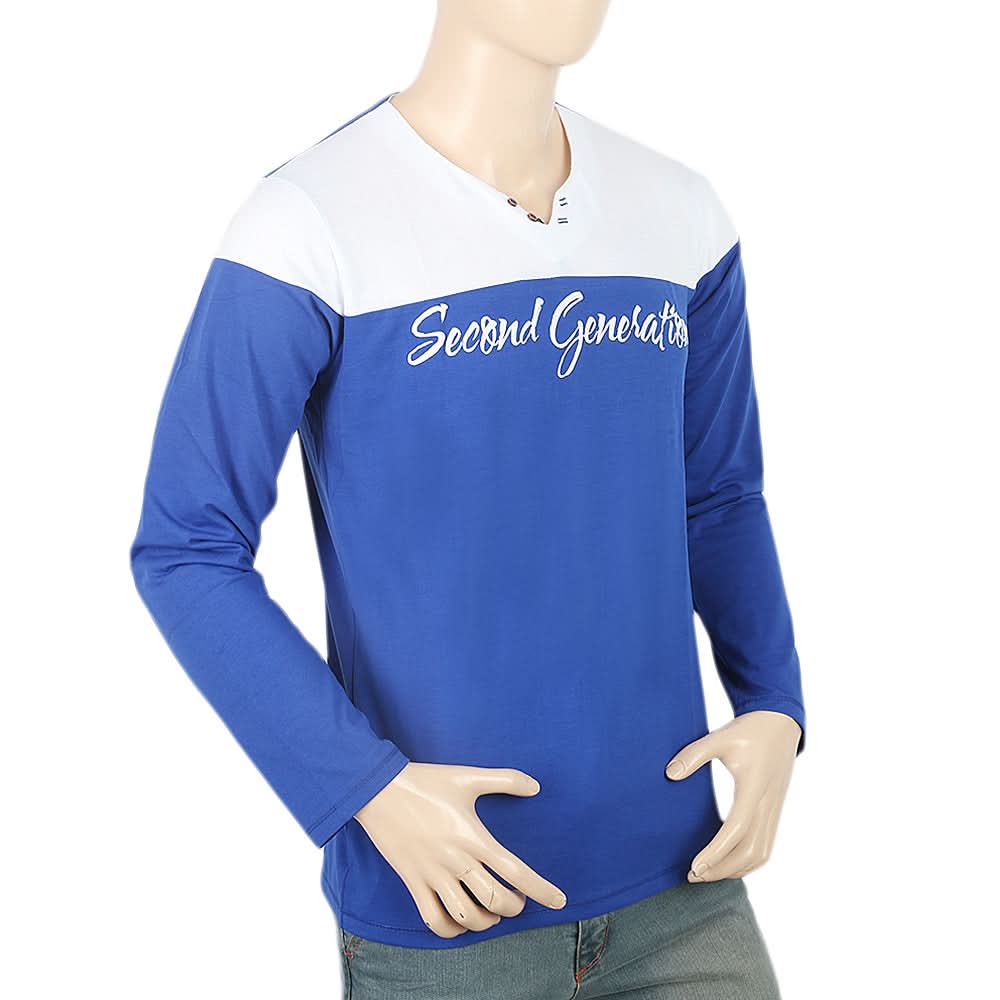 Men's Full Sleeves T-Shirt - Royal Blue, Men, T-Shirts And Polos, Chase Value, Chase Value