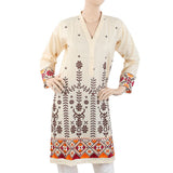 Women's Embroidered Kurti - Fawn, Women, Ready Kurtis, Chase Value, Chase Value