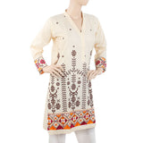 Women's Embroidered Kurti - Fawn, Women, Ready Kurtis, Chase Value, Chase Value