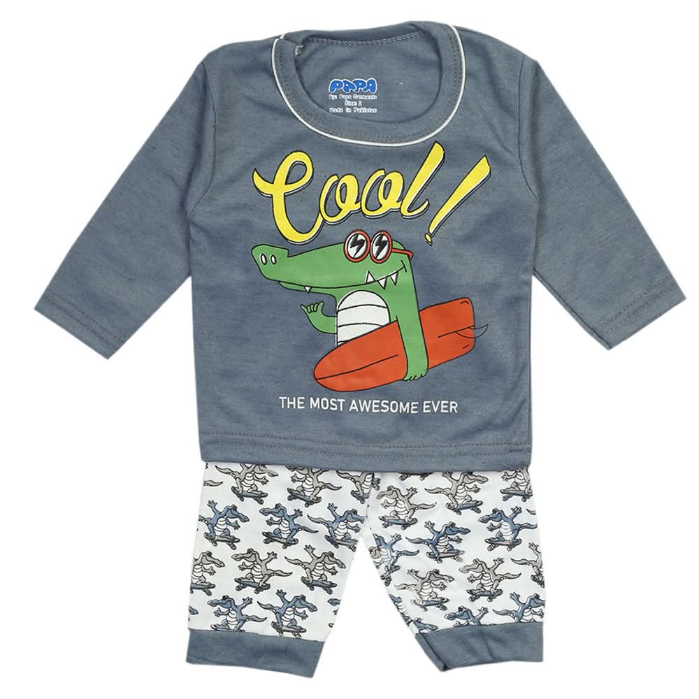 Newborn Boys Full Sleeves Suit - Steel Blue, Newborn Boys Sets & Suits, Chase Value, Chase Value