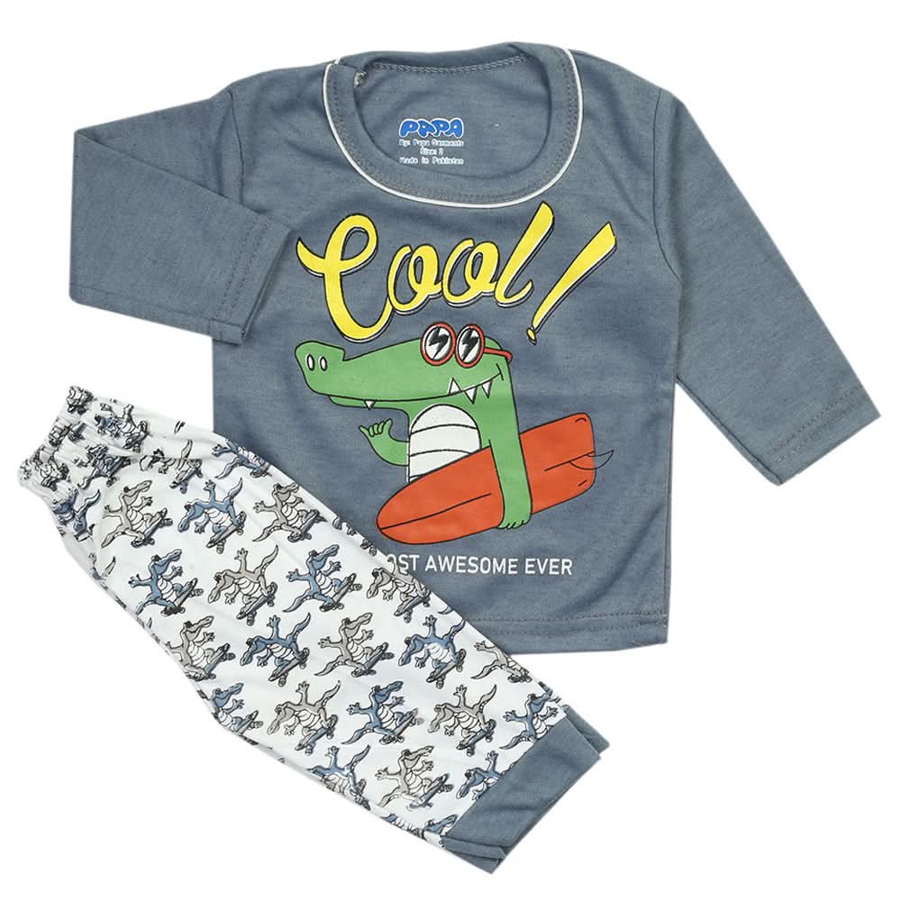 Newborn Boys Full Sleeves Suit - Steel Blue, Newborn Boys Sets & Suits, Chase Value, Chase Value