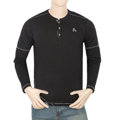 Men's Full Sleeves Round Neck T-Shirt - Black, Men, T-Shirts And Polos, Chase Value, Chase Value