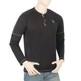 Men's Full Sleeves Round Neck T-Shirt - Black, Men, T-Shirts And Polos, Chase Value, Chase Value