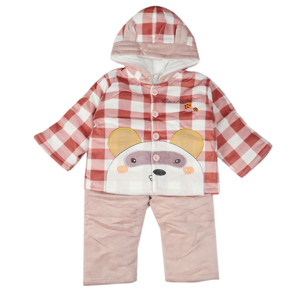 Newborn Girls Full Sleeves  Suit - Tea Pink, Newborn Girls Sets & Suits, Chase Value, Chase Value