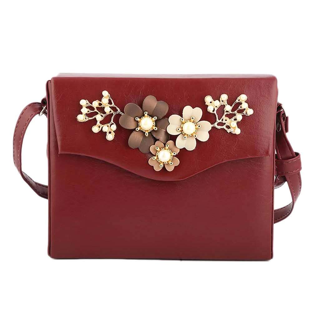 Women's Shoulder Bag (KAM-324) - Maroon - test-store-for-chase-value