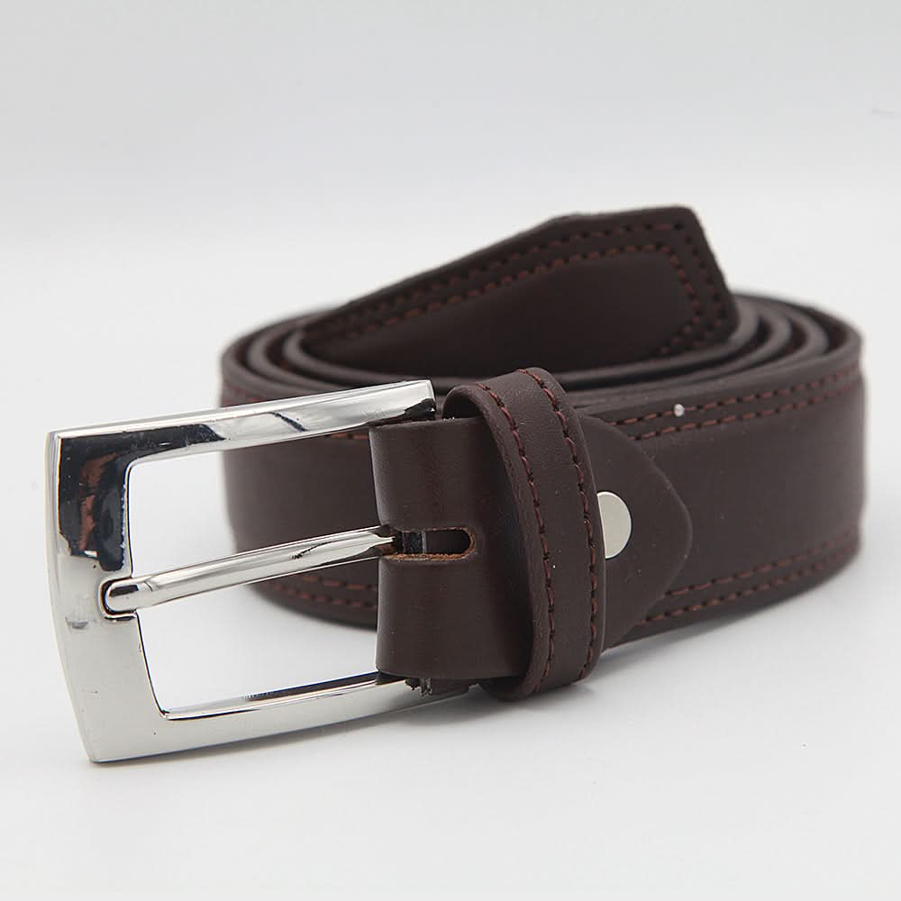 Men's Leather D-Stitch Belt - Brown, Men, Belt, Chase Value, Chase Value