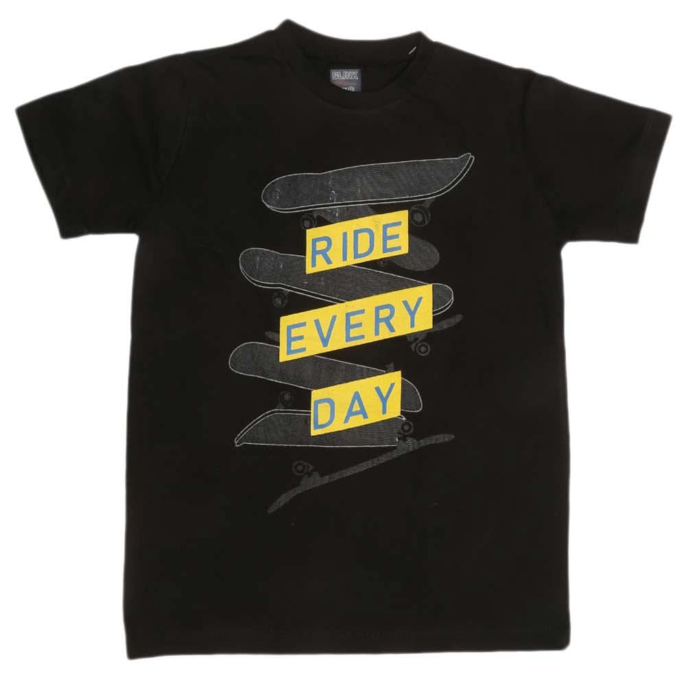 Boys Print T-Shirt - Black, Kids, Boys T-Shirts, Chase Value, Chase Value