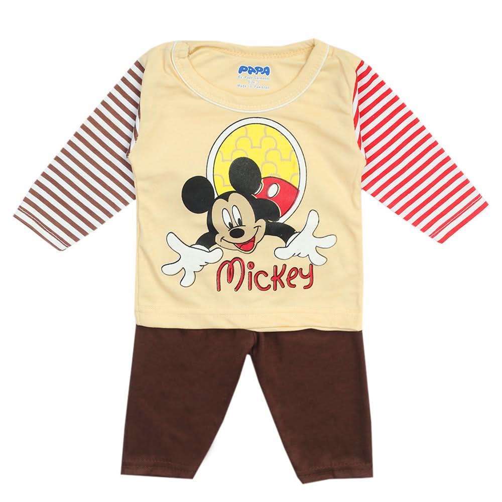 Newborn Boys Full Sleeves Suit - Fawn, Newborn Boys Sets & Suits, Chase Value, Chase Value