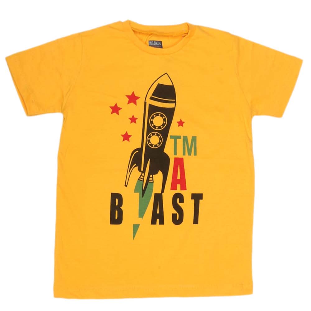 Boys Print T-Shirt - Yellow, Kids, Boys T-Shirts, Chase Value, Chase Value
