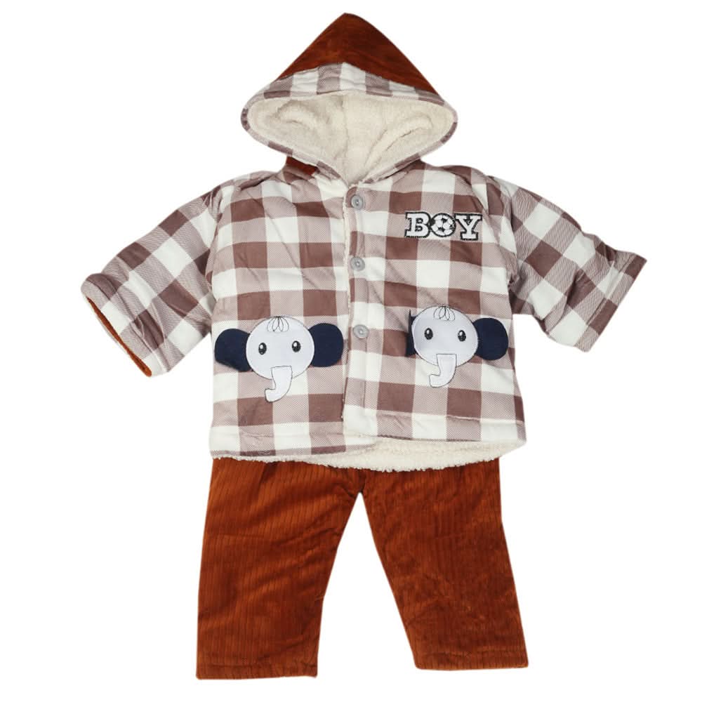 Newborn Girls Full Sleeves  Suit - Brown, Newborn Girls Sets & Suits, Chase Value, Chase Value