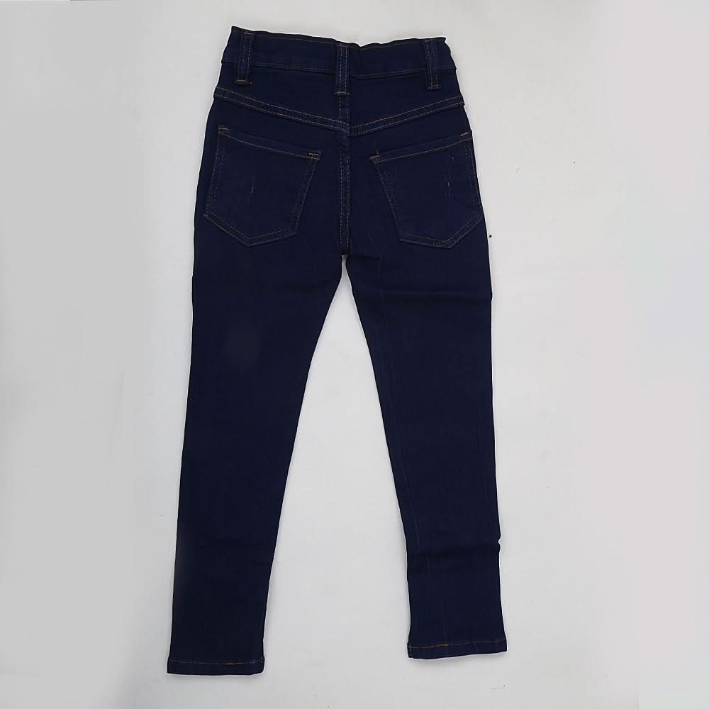 Girls Denim Pant Bottom Pearls - Navy Blue, Kids, Girls Pants And Capri, Chase Value, Chase Value