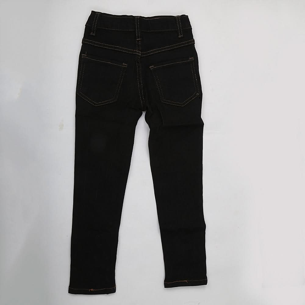 Girls Denim Pant Bottom Pearls - Black, Kids, Girls Pants And Capri, Chase Value, Chase Value