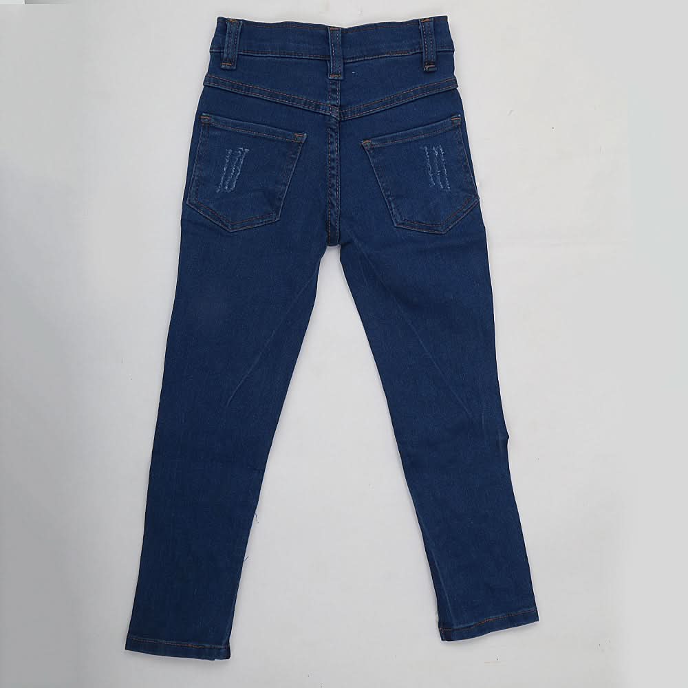 Girls Denim Pant Bottom Pearls - Blue, Kids, Girls Pants And Capri, Chase Value, Chase Value