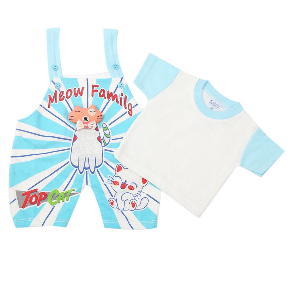 Newborn Boys Half Sleeves Romper - Sky Blue, Kids, Newborn Boys Rompers, Chase Value, Chase Value