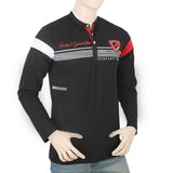 Men's Full Sleeves Sherwani Collar T-Shirt - Black, Men, T-Shirts And Polos, Chase Value, Chase Value