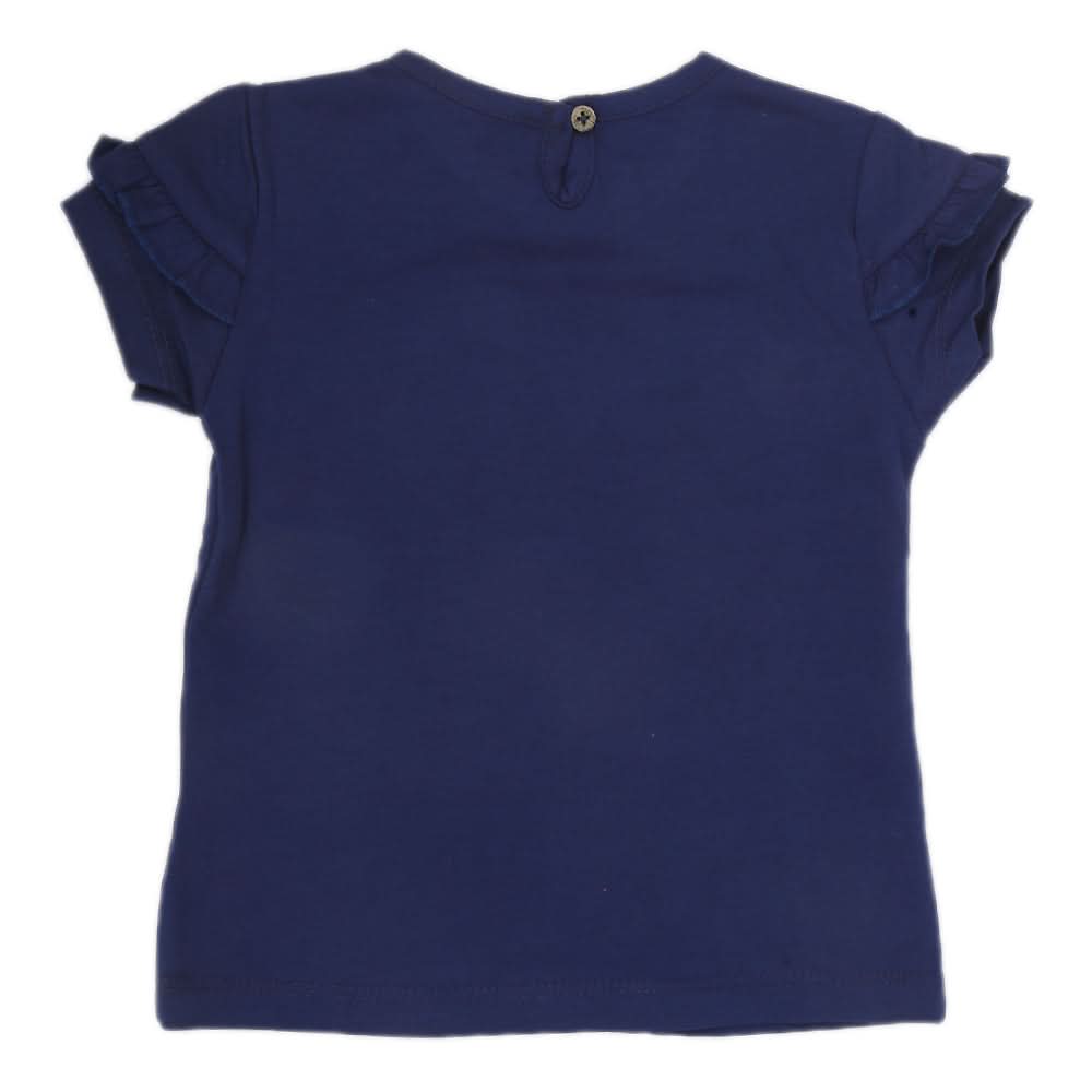 Newborn Girl Half Sleeves T-Shirt - Navy Blue, Kids, NB Girls T-Shirts, Chase Value, Chase Value