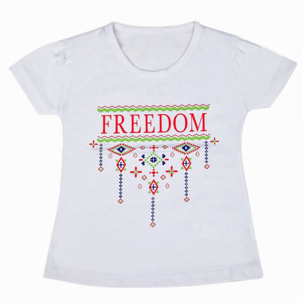 Girls Half Sleeves T-Shirt - White, Kids, Girls T-Shirts, Chase Value, Chase Value
