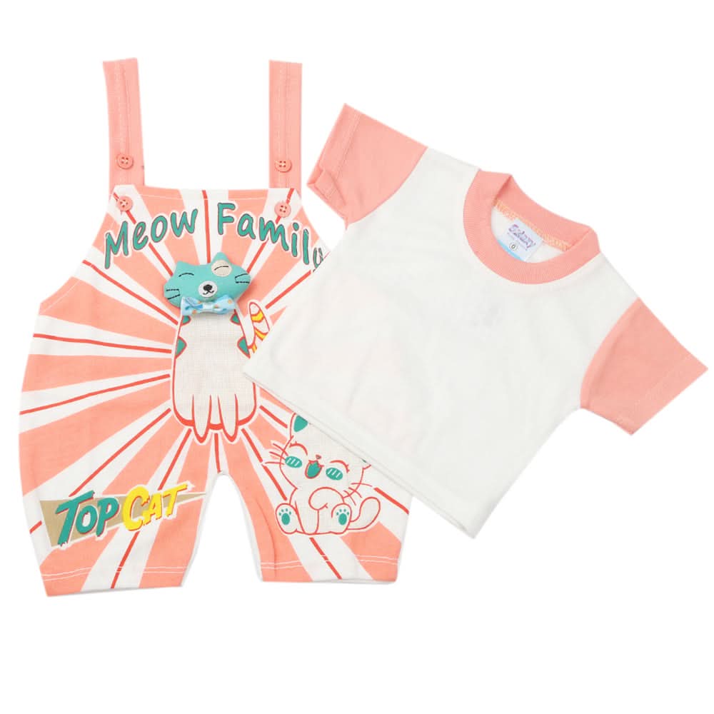 Newborn Boys Half Sleeves Romper - Peach, Kids, Newborn Boys Rompers, Chase Value, Chase Value