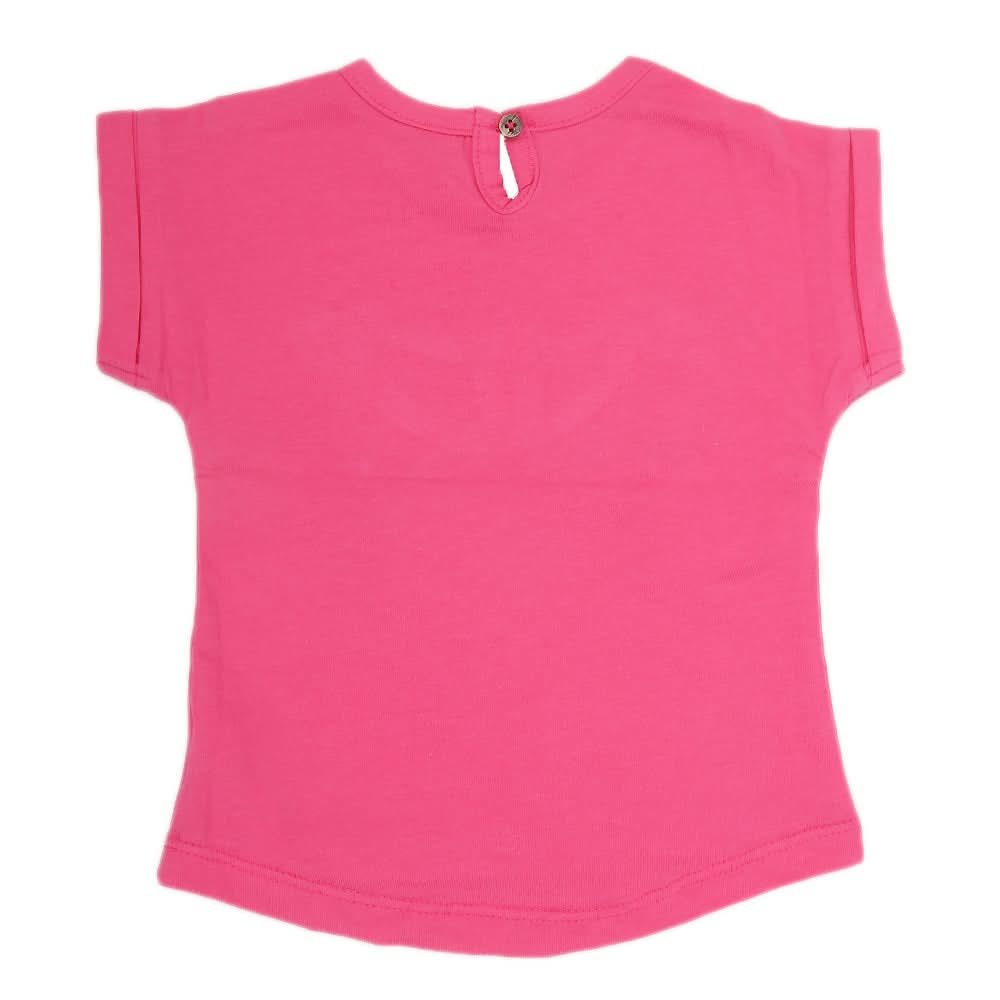 Newborn Girl Half Sleeves T-Shirt - Dark Pink, Kids, NB Girls T-Shirts, Chase Value, Chase Value