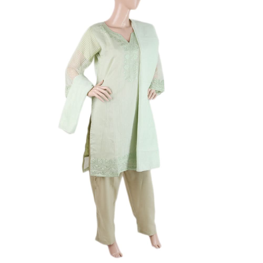 Womens Embroidered 03Pcs Suit - Light Green, Women, 3Pcs Shalwar Suits, Chase Value, Chase Value
