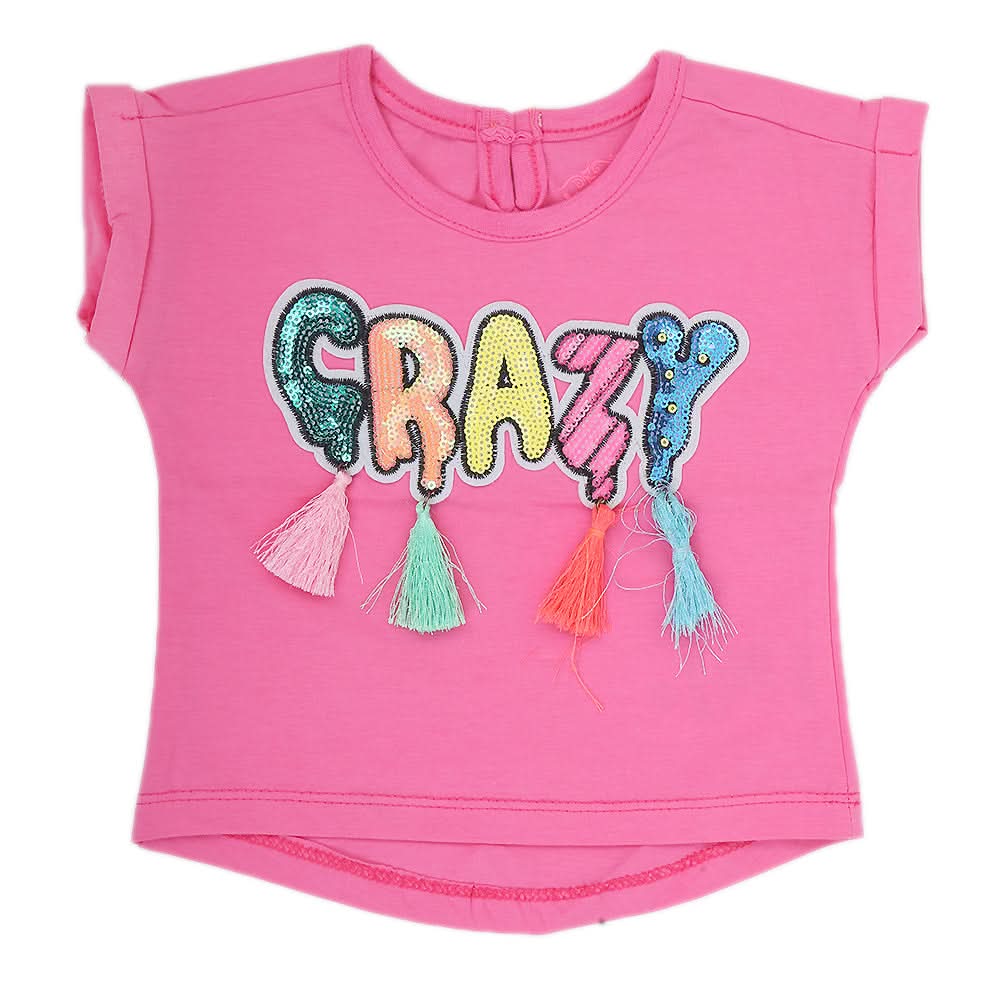 Newborn Girl Half Sleeves T-Shirt - Pink, Kids, NB Girls T-Shirts, Chase Value, Chase Value