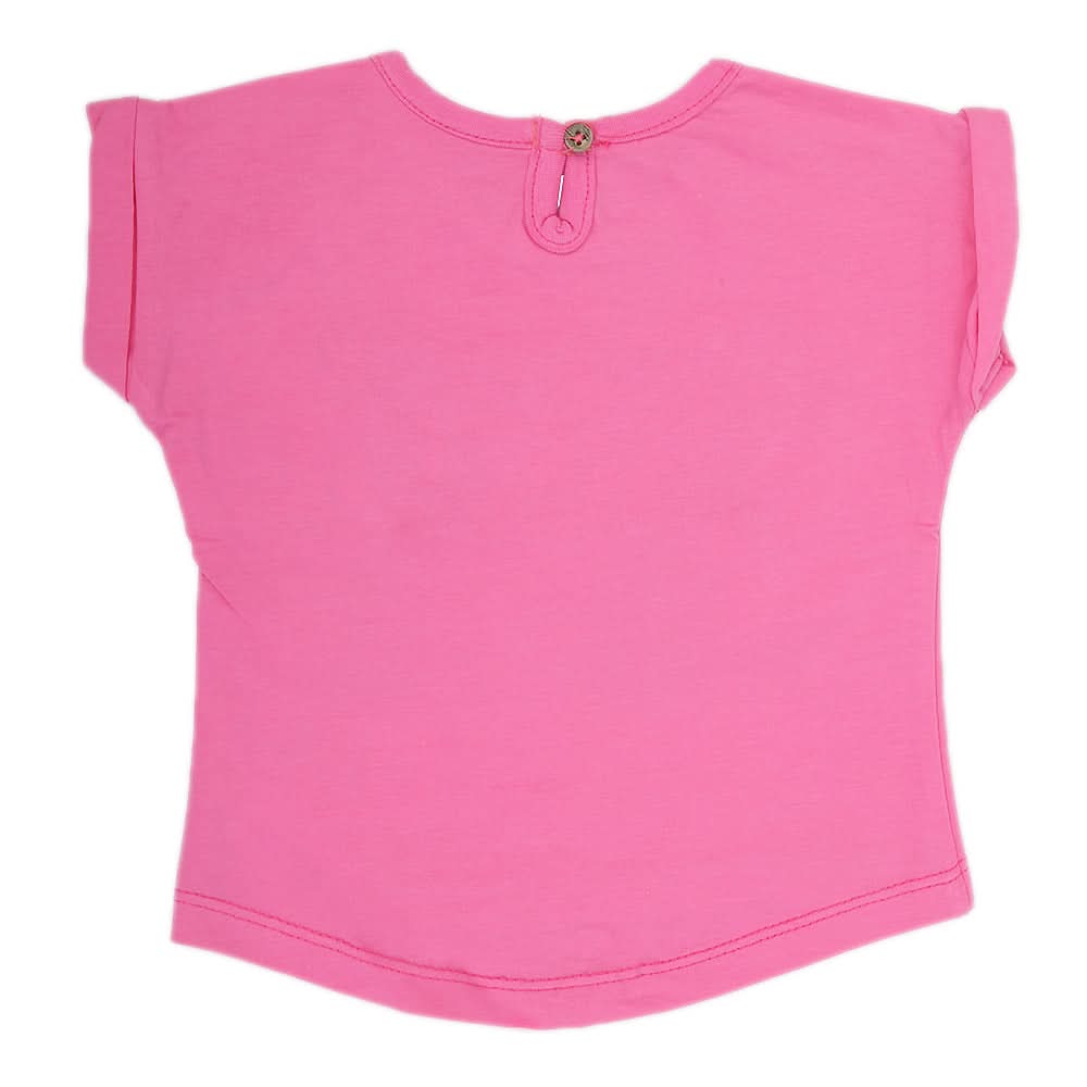 Newborn Girl Half Sleeves T-Shirt - Pink, Kids, NB Girls T-Shirts, Chase Value, Chase Value