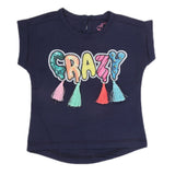 Newborn Girl Half Sleeves T-Shirt - Navy Blue, Kids, NB Girls T-Shirts, Chase Value, Chase Value