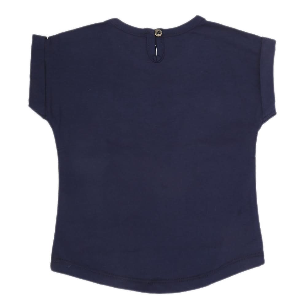 Newborn Girl Half Sleeves T-Shirt - Navy Blue, Kids, NB Girls T-Shirts, Chase Value, Chase Value