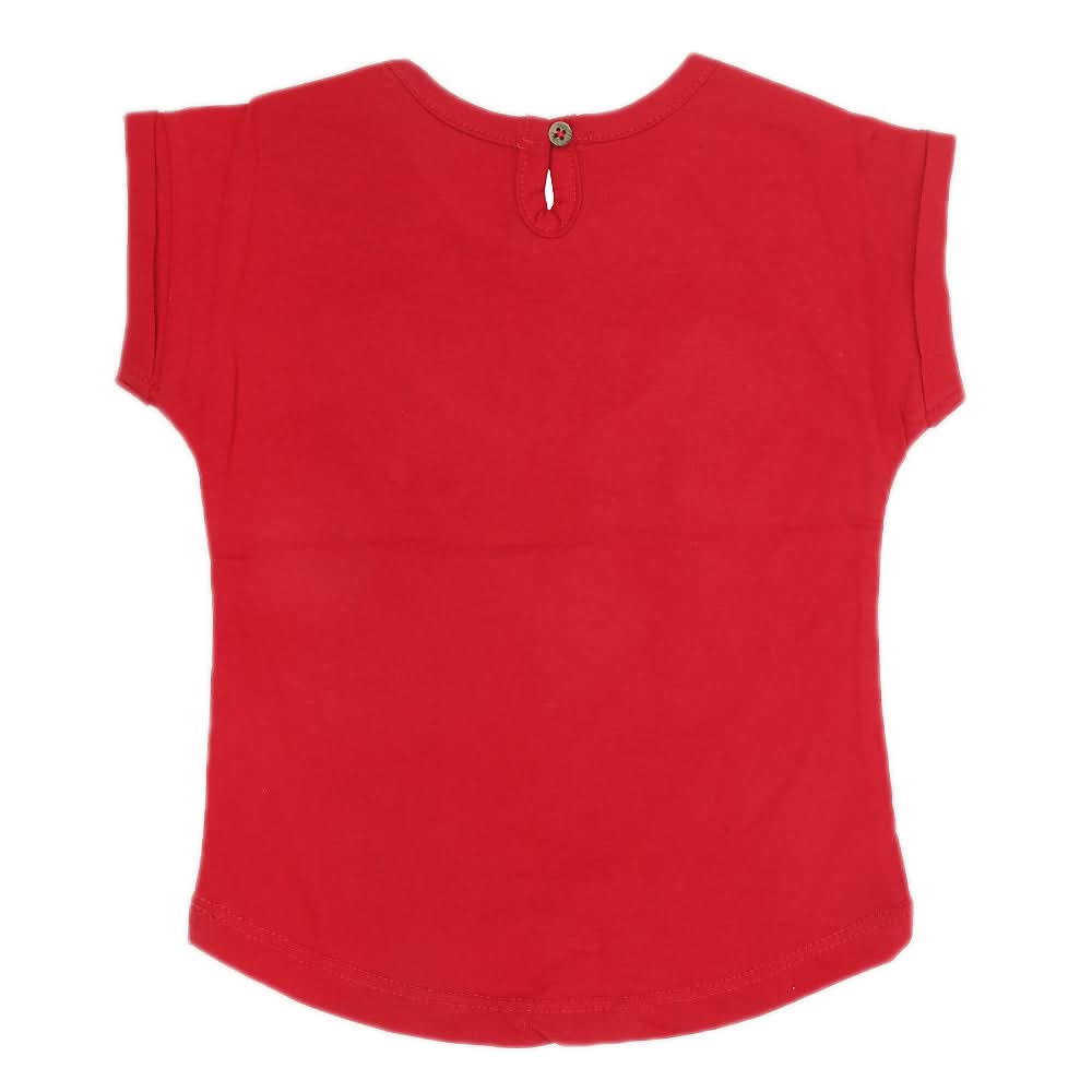 Newborn Girl Half Sleeves T-Shirt - Red, Kids, NB Girls T-Shirts, Chase Value, Chase Value