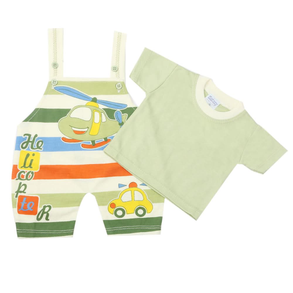 Newborn Boys Half Sleeves Romper - Light Green, Kids, Newborn Boys Rompers, Chase Value, Chase Value