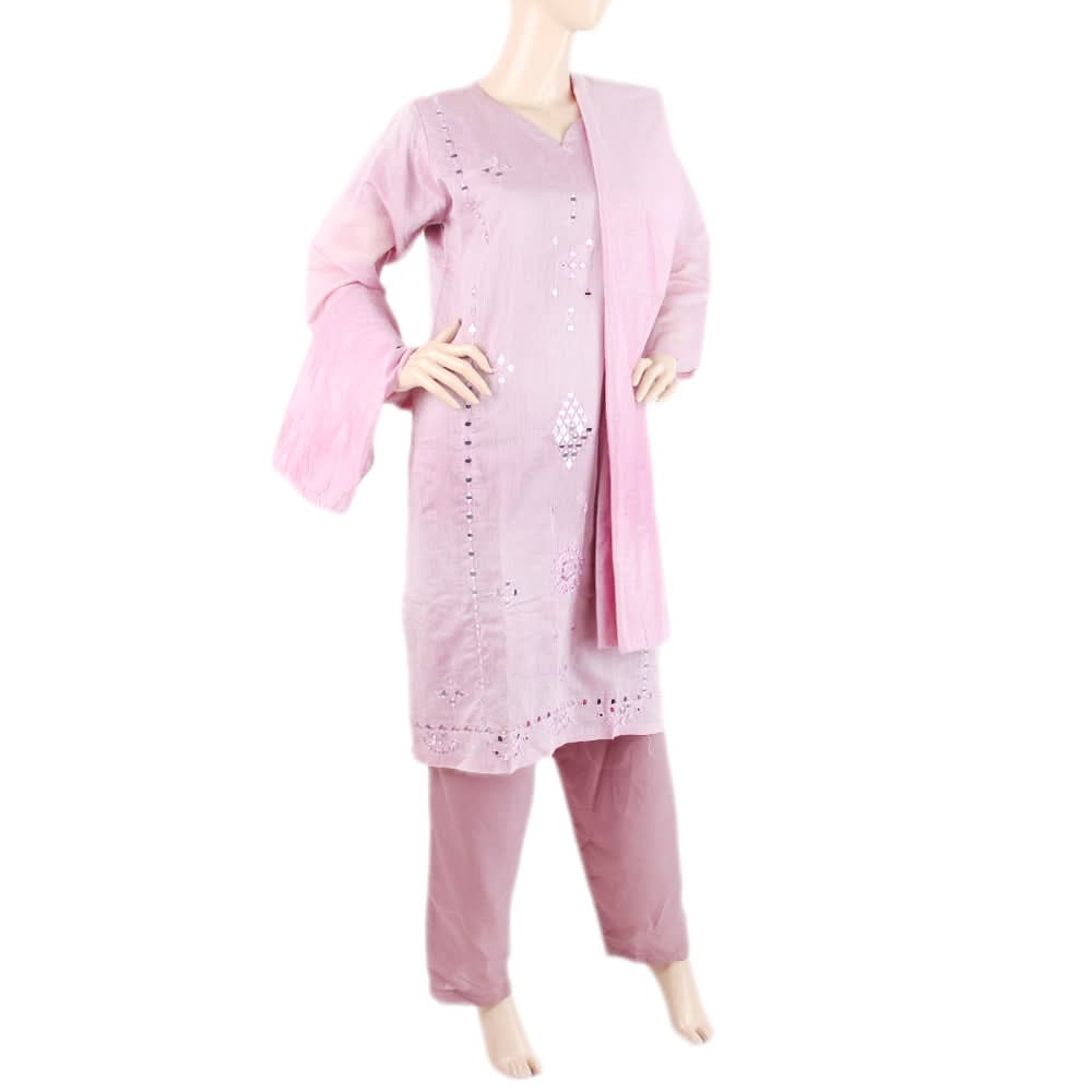 Women's Embroidered 03Pcs Suit With Stone - Light Purple, Women, 3Pcs Shalwar Suits, Chase Value, Chase Value
