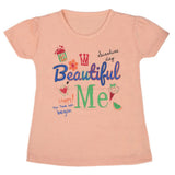 Girls Half Sleeves T-Shirt - Peach, Kids, Girls T-Shirts, Chase Value, Chase Value