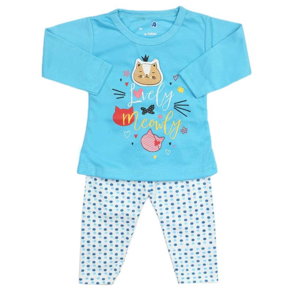 Newborn Girls Full Sleeves Suit - Blue, Newborn Girls Sets & Suits, Chase Value, Chase Value