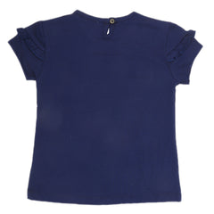 Newborn Girl Half Sleeves T-Shirt - Navy Blue, Kids, NB Girls T-Shirts, Chase Value, Chase Value