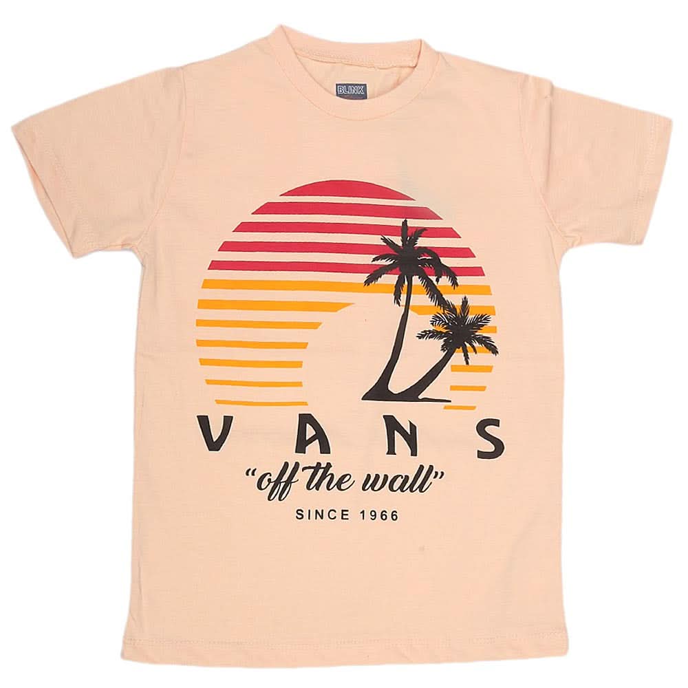 Boys Print T-Shirt - Peach, Kids, Boys T-Shirts, Chase Value, Chase Value