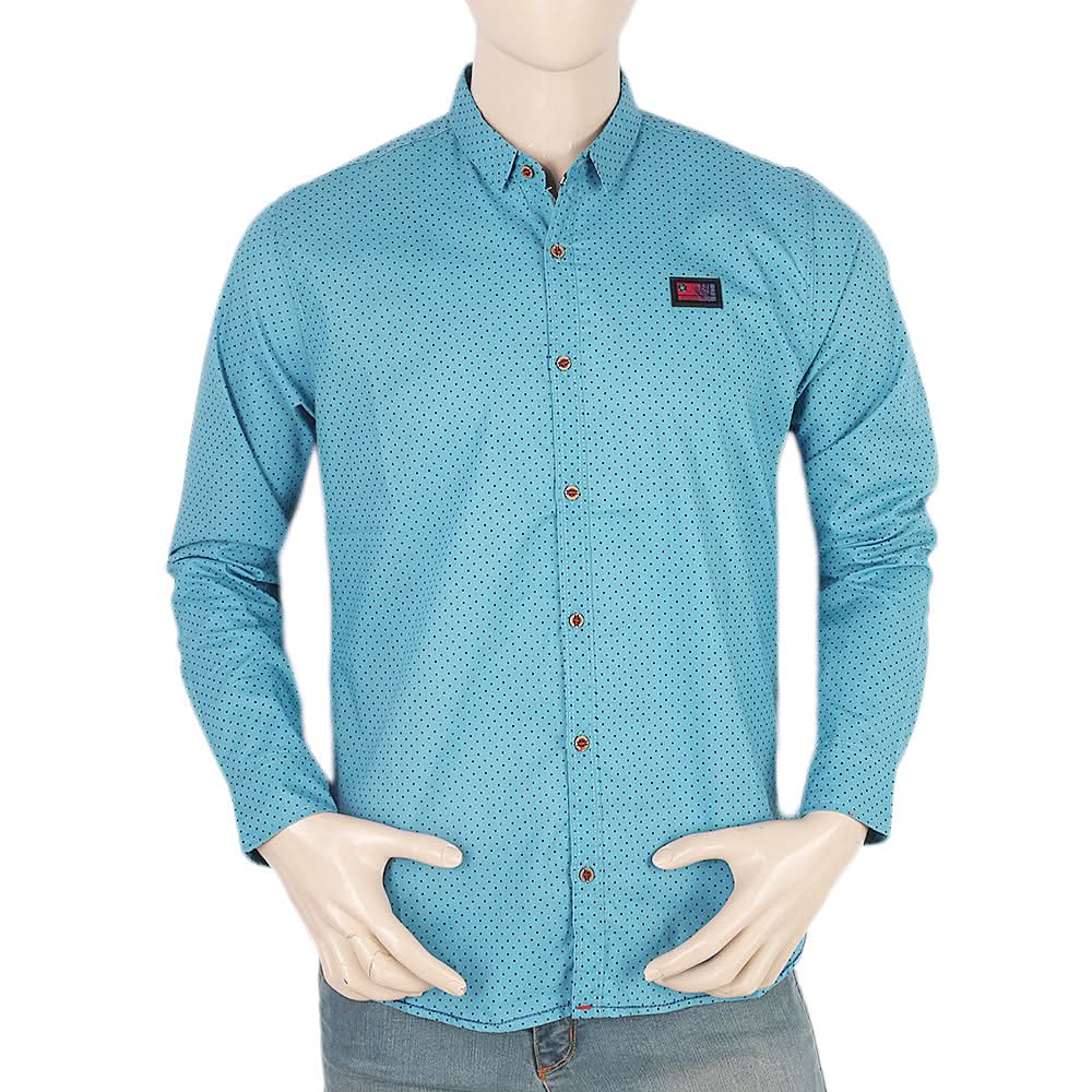 Men's Casual Printed Shirt - Blue, Men, T-Shirts And Polos, Chase Value, Chase Value