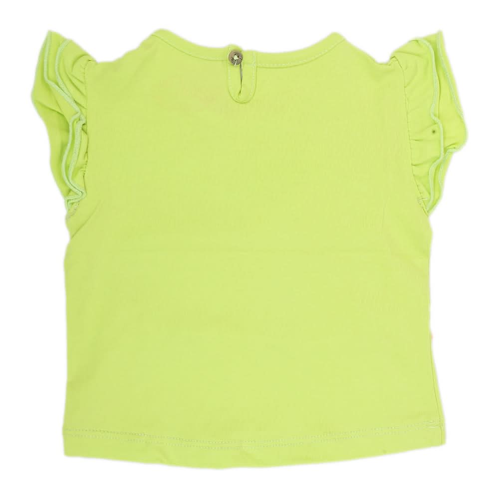 Newborn Girl Half Sleeves T-Shirt - Green, Kids, NB Girls T-Shirts, Chase Value, Chase Value