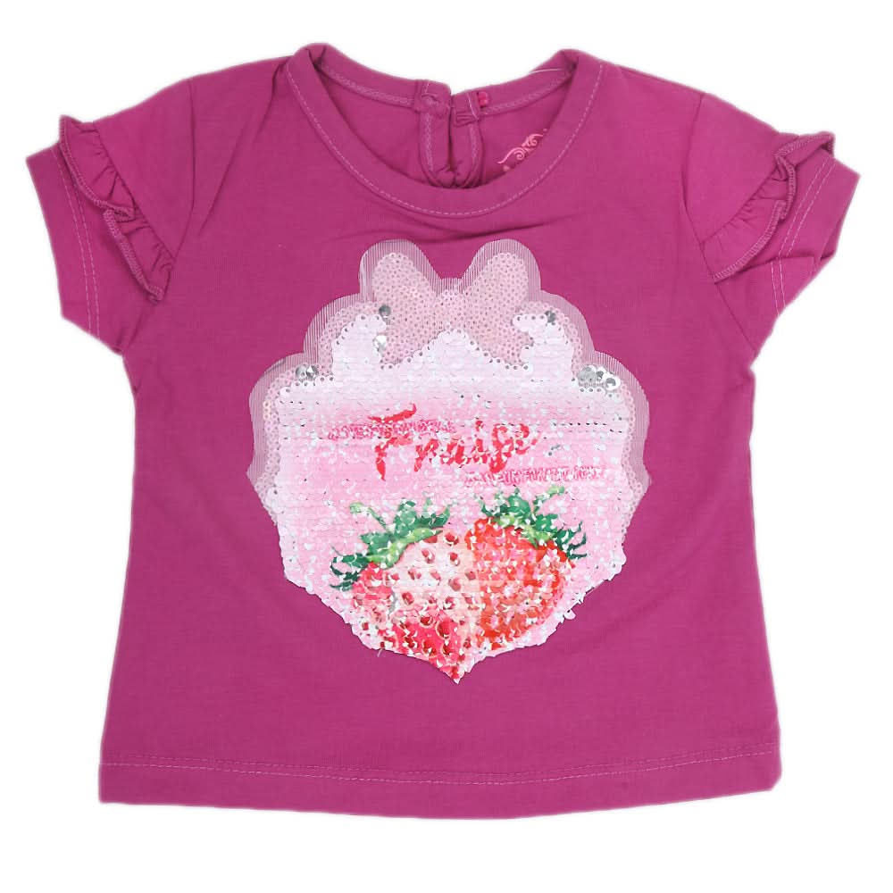 Newborn Girl Half Sleeves T-Shirt - Purple, Kids, NB Girls T-Shirts, Chase Value, Chase Value