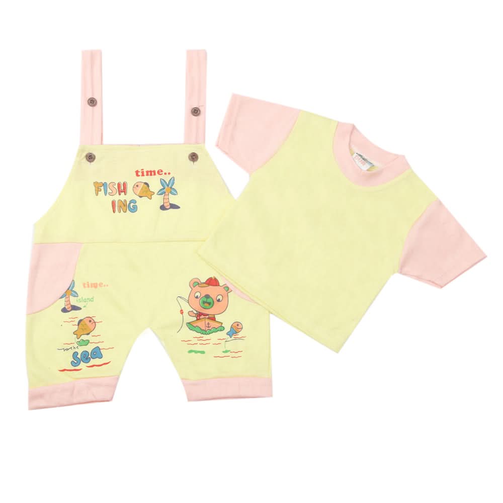 Newborn Boys Half Sleeves Romper - Yellow, Kids, Newborn Boys Rompers, Chase Value, Chase Value