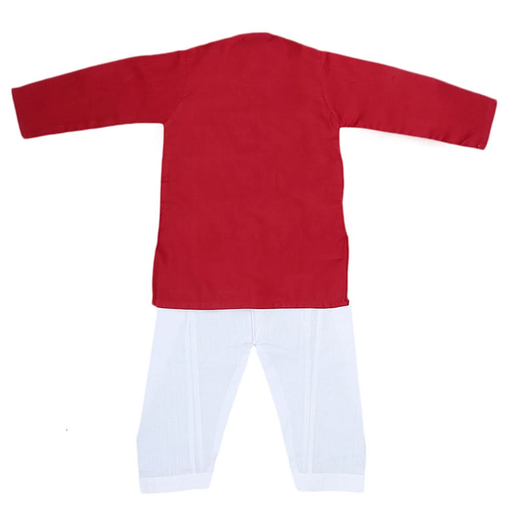 Boys Embroidered Kurta Shalwar Suit - Maroon, Kids, Boys Shalwar Kameez, Chase Value, Chase Value