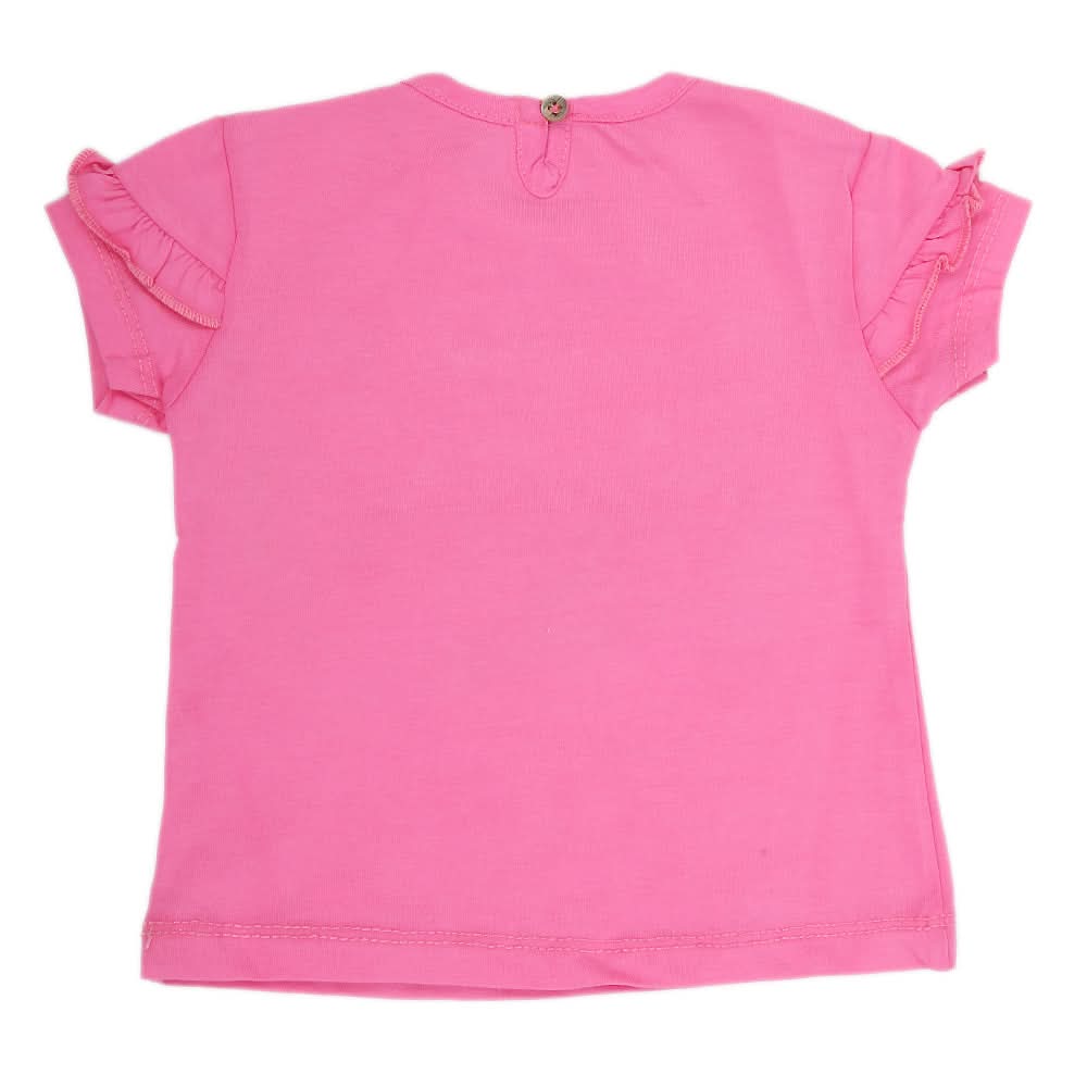 Newborn Girl Half Sleeves T-Shirt - Pink, Kids, NB Girls T-Shirts, Chase Value, Chase Value