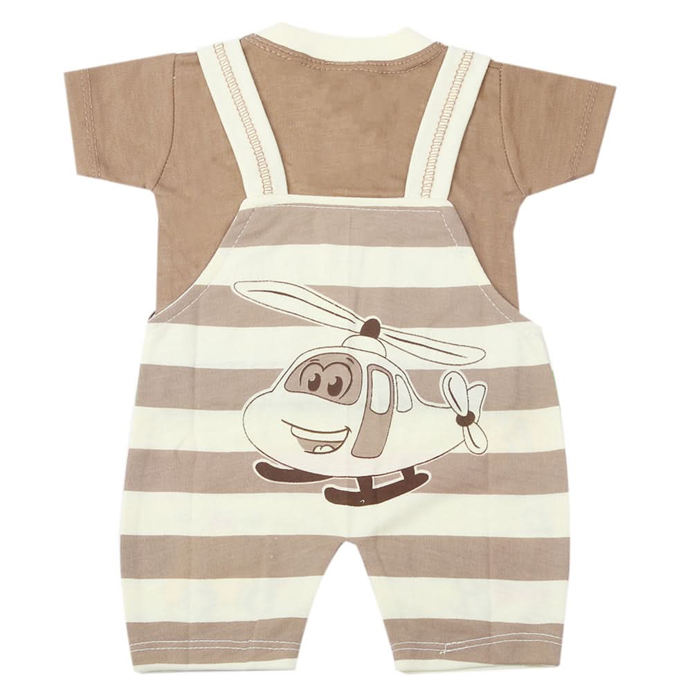 Newborn Boys Half Sleeves Romper - Dark Brown, Kids, Newborn Boys Rompers, Chase Value, Chase Value