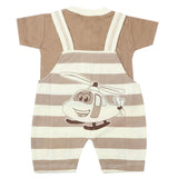 Newborn Boys Half Sleeves Romper - Dark Brown, Kids, Newborn Boys Rompers, Chase Value, Chase Value