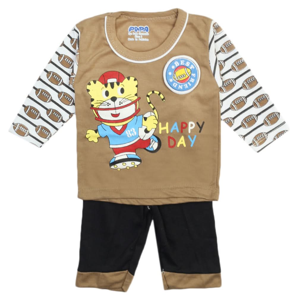 Newborn Boys Full Sleeves Suit - Light Brown, Newborn Boys Sets & Suits, Chase Value, Chase Value
