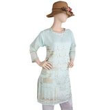 Women's Fancy Embroidered Kurti - Cyan, Women, Ready Kurtis, Chase Value, Chase Value